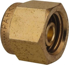 Parker - 1/4" OD, Brass Plug - 3,500 Max Working psi, 9/16" Hex, Comp Ends - Apex Tool & Supply