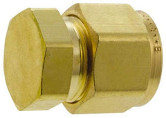 Parker - 1/2" OD, Brass End Cap - 2,200 Max Working psi, 13/16" Hex, Comp Ends - Apex Tool & Supply