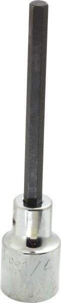 Proto - 1/2" Drive, 1/4" Hex Bit Socket - 4-5/8" OAL, 3-1/8" Bit Length, Long Hex Bit Socket - Apex Tool & Supply
