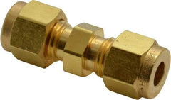Parker - 1/4" OD, Brass Union - 3,500 Max Working psi, 1/2" Hex, Comp x Comp Ends - Apex Tool & Supply