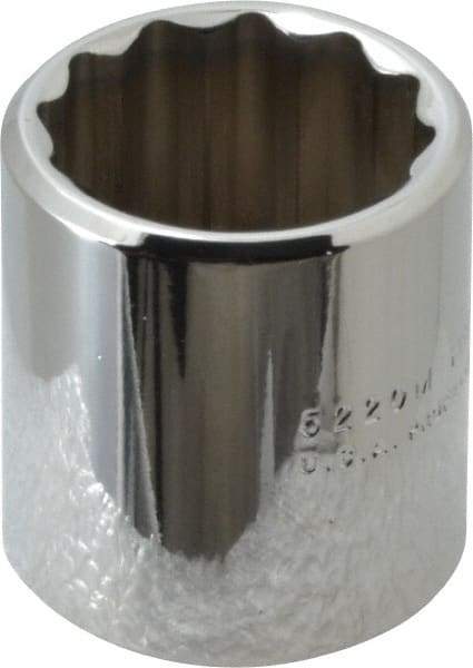 Proto - 3/8" Drive, Standard Hand Socket - 12 Points, 1-3/16" OAL, Chrome Finish - Apex Tool & Supply