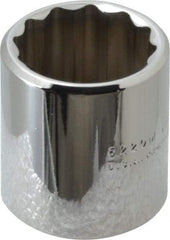 Proto - 3/8" Drive, Standard Hand Socket - 12 Points, 1-3/16" OAL, Chrome Finish - Apex Tool & Supply