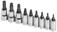 SK - 9 Piece 1/4 & 3/8" Drive Torx Bit Socket Set - T10 to T50 Torx - Apex Tool & Supply
