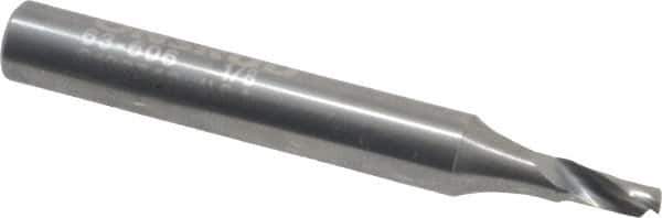 Onsrud - 1/8" Cutting Diam x 1/4" Length of Cut, 1 Flute, Upcut Spiral Router Bit - Uncoated, Right Hand Cut, Solid Carbide, 2" OAL x 1/4" Shank Diam, Single Edge, 22° Helix Angle - Apex Tool & Supply