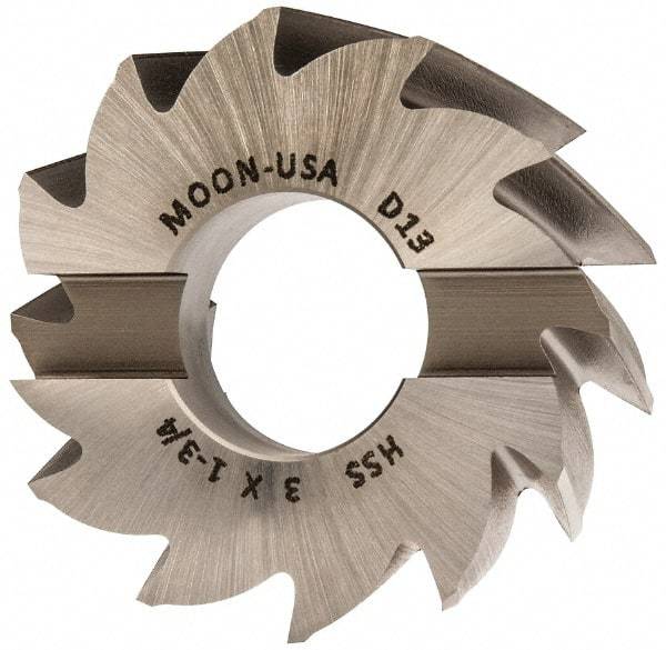 Made in USA - 3" Diam, 1-1/4" Arbor Hole Diam, 1-3/4" Length of Cut, 12 Flute, High Speed Steel, Finisher Shell End Mill - Right Hand Cut, Right Hand Spiral Flute, Uncoated - Apex Tool & Supply