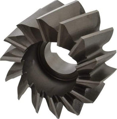 Made in USA - 4" Diam, 1-1/2" Arbor Hole Diam, 2-1/4" Length of Cut, 14 Flute, High Speed Steel, Finisher Shell End Mill - Right Hand Cut, Right Hand Spiral Flute, Uncoated - Apex Tool & Supply