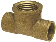 NIBCO - 1-1/2 x 1-1/2 x 3/4" Cast Copper Pipe Tee - C x C x F, Pressure Fitting - Apex Tool & Supply