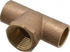 NIBCO - 1/2" Cast Copper Pipe Tee - C x C x F, Pressure Fitting - Apex Tool & Supply