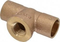 NIBCO - 1/2 x 1/2 x 1/4" Cast Copper Pipe Tee - C x C x F, Pressure Fitting - Apex Tool & Supply