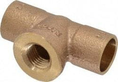 NIBCO - 1/2 x 1/2 x 1/4" Cast Copper Pipe Tee - C x C x F, Pressure Fitting - Apex Tool & Supply
