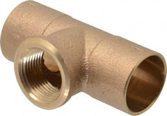 NIBCO - 1 x 1 x 3/4" Cast Copper Pipe Tee - C x C x F, Pressure Fitting - Apex Tool & Supply