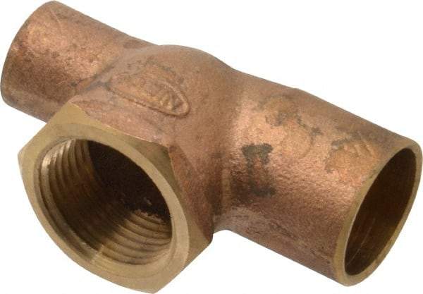 NIBCO - 3/4 x 1/2 x 3/4" Cast Copper Pipe Tee - C x C x F, Pressure Fitting - Apex Tool & Supply