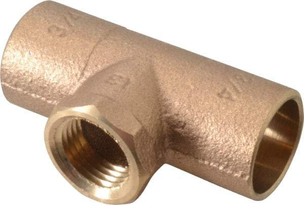 NIBCO - 3/4 x 3/4 x 1/2" Cast Copper Pipe Tee - C x C x F, Pressure Fitting - Apex Tool & Supply