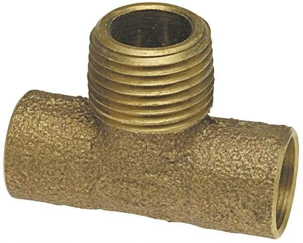 NIBCO - 1/2" Cast Copper Pipe Tee - C x C x M, Pressure Fitting - Apex Tool & Supply