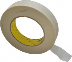3M - 60 Yd Long x 1" Wide, Series 361, White Silicone Glass Cloth Tape - 7.5 mil Thick, 182 Lb/In Tensile Strength - Apex Tool & Supply