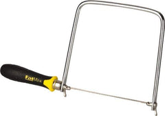 Stanley - 6-1/2" Steel Blade Coping Saw - ABS, TPR Handle, Ergonomic, 13-1/4" OAL, 6-3/4" Throat Depth - Apex Tool & Supply