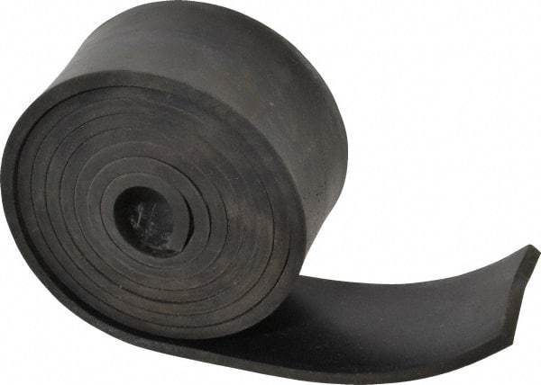 Made in USA - 3/16" Thick x 2" Wide x 60" Long, Buna-N Rubber Strip - Stock Length, 70 Shore A Durometer, 800 to 1,000 psi Tensile Strength, -20 to 170°F, Black - Apex Tool & Supply