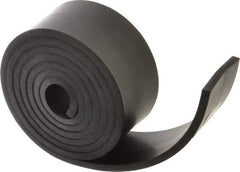 Made in USA - 1/4" Thick x 2" Wide x 60" Long, Buna-N Rubber Strip - Stock Length, 70 Shore A Durometer, 800 to 1,000 psi Tensile Strength, -20 to 170°F, Black - Apex Tool & Supply
