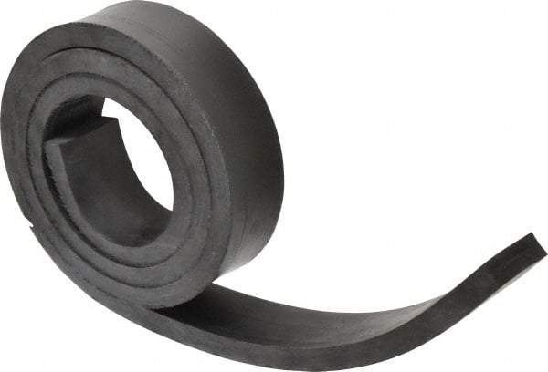 Made in USA - 1/2" Thick x 2" Wide x 60" Long, Buna-N Rubber Strip - Stock Length, 70 Shore A Durometer, 800 to 1,000 psi Tensile Strength, -20 to 170°F, Black - Apex Tool & Supply