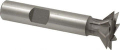 Made in USA - 3/4" Diam x 3/16" Width of Cut, 45° Included Angle, Cobalt Dovetail Cutter - 3/8" Shank Diam, 1-15/16" Shank Length, 2-1/8" Overall Length, Weldon Flat, Uncoated - Apex Tool & Supply