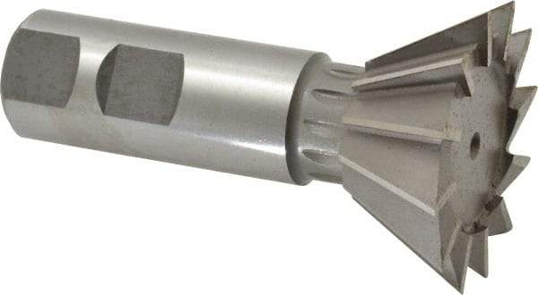 Made in USA - 1-7/8" Diam x 13/16" Width of Cut, 60° Included Angle, Cobalt Dovetail Cutter - 7/8" Shank Diam, 3-1/4" Overall Length, Weldon Flat, Uncoated - Apex Tool & Supply