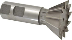 Made in USA - 1-7/8" Diam x 13/16" Width of Cut, 60° Included Angle, Cobalt Dovetail Cutter - 7/8" Shank Diam, 3-1/4" Overall Length, Weldon Flat, Uncoated - Apex Tool & Supply