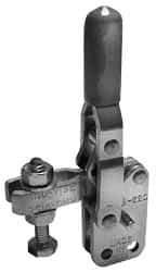 Lapeer - 200 Lb Holding Capacity, Vertical Handle, Manual Hold Down Toggle Clamp - 64° Handle Movement, 110° Bar Opening, U-Bar, Straight Base, Carbon Steel - Apex Tool & Supply
