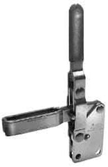 Lapeer - 600 Lb Holding Capacity, Vertical Handle, Manual Hold Down Toggle Clamp - 57° Handle Movement, 106° Bar Opening, U-Bar, Straight Base, Carbon Steel - Apex Tool & Supply