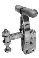 Lapeer - 200 Lb Holding Capacity, Vertical Handle, Manual Hold Down Toggle Clamp - 64° Handle Movement, 110° Bar Opening, Solid Bar, Straight Base, Carbon Steel - Apex Tool & Supply