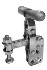 Lapeer - 200 Lb Holding Capacity, Vertical Handle, Manual Hold Down Toggle Clamp - 64° Handle Movement, 110° Bar Opening, Solid Bar, Straight Base, Carbon Steel - Apex Tool & Supply