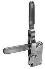 Lapeer - 700 Lb Holding Capacity, Vertical Handle, Manual Hold Down Toggle Clamp - 57° Handle Movement, 106° Bar Opening, Solid Bar, Straight Base, Carbon Steel - Apex Tool & Supply