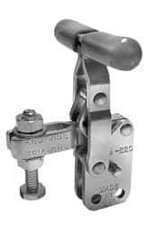 Lapeer - 200 Lb Holding Capacity, Vertical Handle, Manual Hold Down Toggle Clamp - 64° Handle Movement, 110° Bar Opening, U-Bar, Straight Base, Carbon Steel - Apex Tool & Supply