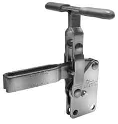 Lapeer - 600 Lb Holding Capacity, Vertical Handle, Manual Hold Down Toggle Clamp - 57° Handle Movement, 106° Bar Opening, U-Bar, Straight Base, Carbon Steel - Apex Tool & Supply