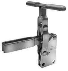 Lapeer - 600 Lb Holding Capacity, Vertical Handle, Manual Hold Down Toggle Clamp - 57° Handle Movement, 106° Bar Opening, U-Bar, Straight Base, Carbon Steel - Apex Tool & Supply