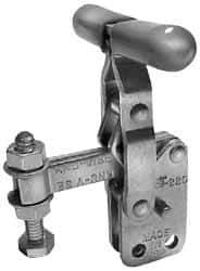 Lapeer - 200 Lb Holding Capacity, Vertical Handle, Manual Hold Down Toggle Clamp - 64° Handle Movement, 110° Bar Opening, Solid Bar, Straight Base, Carbon Steel - Apex Tool & Supply