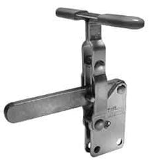 Lapeer - 700 Lb Holding Capacity, Vertical Handle, Manual Hold Down Toggle Clamp - 57° Handle Movement, 106° Bar Opening, Solid Bar, Straight Base, Carbon Steel - Apex Tool & Supply