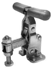 Lapeer - 200 Lb Holding Capacity, Vertical Handle, Manual Hold Down Toggle Clamp - 64° Handle Movement, 110° Bar Opening, U-Bar, Flanged Base, Carbon Steel - Apex Tool & Supply