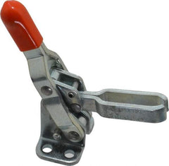 Lapeer - 200 Lb Holding Capacity, Vertical Handle, Manual Hold Down Toggle Clamp - 64° Handle Movement, 110° Bar Opening, U-Bar, Flanged Base, Carbon Steel - Apex Tool & Supply