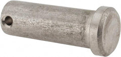 Made in USA - 5/8" Pin Diam, 1-3/4" OAL, Standard Clevis Pin - 5/32" Hole, 1-19/32" Usable Length, Uncoated Stainless Steel - Apex Tool & Supply