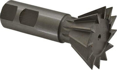 Made in USA - 1-7/8" Diam x 13/16" Width of Cut, 60° Included Angle, High Speed Steel Dovetail Cutter - 7/8" Shank Diam, 3-1/4" Overall Length, Weldon Flat, Uncoated - Apex Tool & Supply