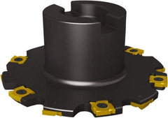 Seco - Shell Mount Connection, 0.2362" Cutting Width, 1.618" Depth of Cut, 160mm Cutter Diam, 1.5748" Hole Diam, 8 Tooth Indexable Slotting Cutter - R335.19 Toolholder, SNHQ 1203 Insert, Right Hand Cutting Direction - Apex Tool & Supply