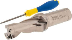 Iscar - 2.44" Max Drill Depth, 2xD, 1-7/32" Diam, Indexable Insert Drill - 2 Inserts, 1-1/4" Shank Diam, Straight Shank - Apex Tool & Supply