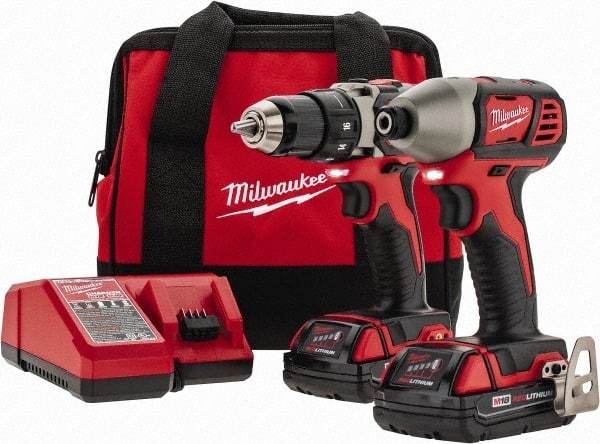 Milwaukee Tool - 18 Volt Cordless Tool Combination Kit - Includes Compact Drill/Driver & Impact Driver, Lithium-Ion Battery Included - Apex Tool & Supply