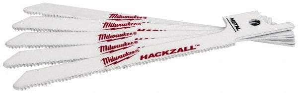 Milwaukee Tool - 3-1/2" Long x 5/16" Thick, Bi-Metal Reciprocating Saw Blade - Scroll Profile, 24 TPI, Toothed Edge, Universal Shank - Apex Tool & Supply