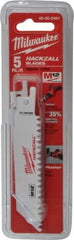 Milwaukee Tool - 4" Long x 3/4" Thick, Bi-Metal Reciprocating Saw Blade - Straight Profile, 6 TPI, Toothed Edge, Universal Shank - Apex Tool & Supply