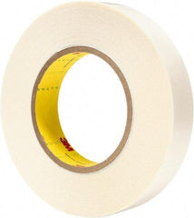 3M - 1" x 36 Yd Synthetic Rubber Adhesive Double Sided Tape - 9 mil Thick, White, Synthetic Rubber Liner - Apex Tool & Supply