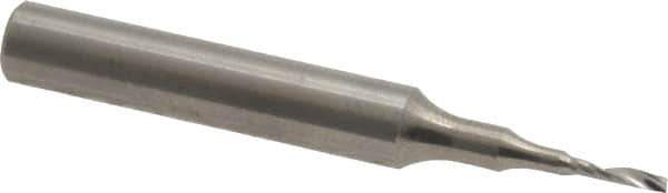 Onsrud - 1/16" Cutting Diam x 1/4" Length of Cut, 1 Flute, Upcut Spiral Router Bit - Uncoated, Right Hand Cut, Solid Carbide, 2" OAL x 1/4" Shank Diam, Single Edge, 21° Helix Angle - Apex Tool & Supply