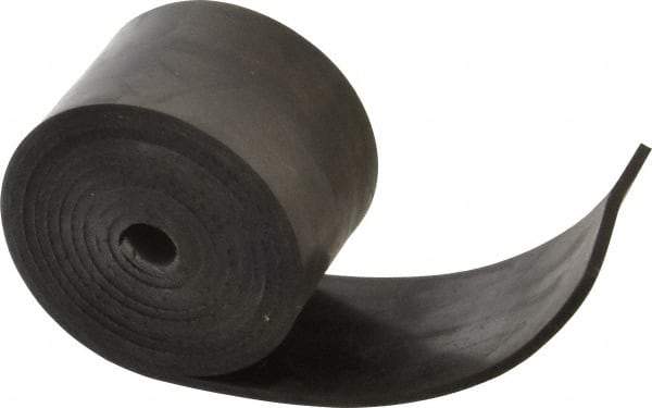 Made in USA - 1/8" Thick x 2" Wide x 60" Long, Neoprene Rubber Strip - Stock Length, 70 Shore A Durometer, 1,000 to 1,200 psi Tensile Strength, -40 to 212°F, Black - Apex Tool & Supply