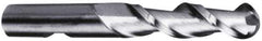 Hertel - 5/16" Diam, 2" LOC, 2 Flute Cobalt Ball End Mill - Uncoated, Single End, 3-3/4" OAL, 3/8" Shank Diam - Apex Tool & Supply
