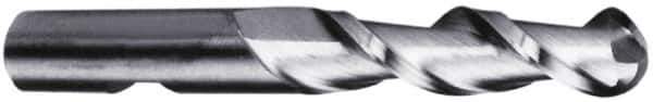 Hertel - 1" Diam, 1-7/8" LOC, 2 Flute Cobalt Ball End Mill - Uncoated, Single End, 4-1/8" OAL, 3/4" Shank Diam - Apex Tool & Supply